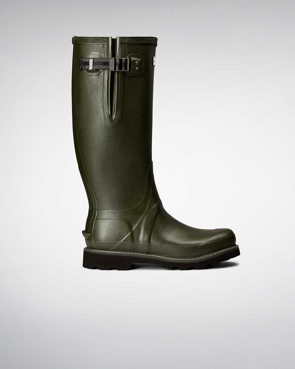 Hunter Balmoral Side Adjustable Men's Wellies NZ-26901E Dark Olive